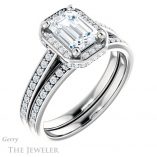 Emerald Cut Forever Brilliant Moissanite Engagement Ring #GTJ1120-emerald-fb-w