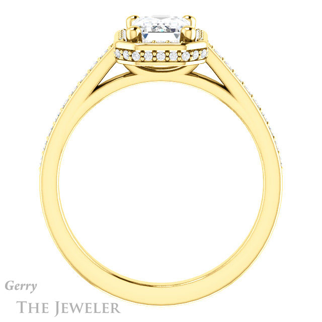 Emerald Cut Forever Brilliant Moissanite Engagement Ring #GTJ1120-emerald-fb-y
