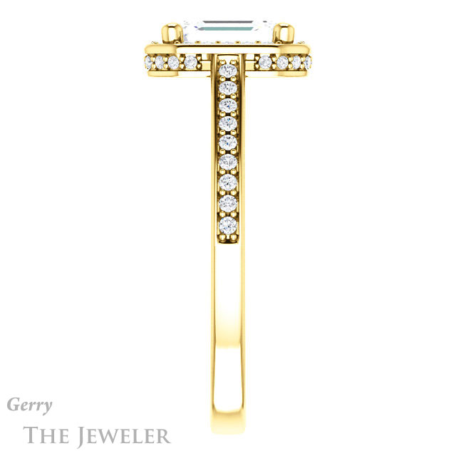 Emerald Cut Forever Brilliant Moissanite Engagement Ring #GTJ1120-emerald-fb-y