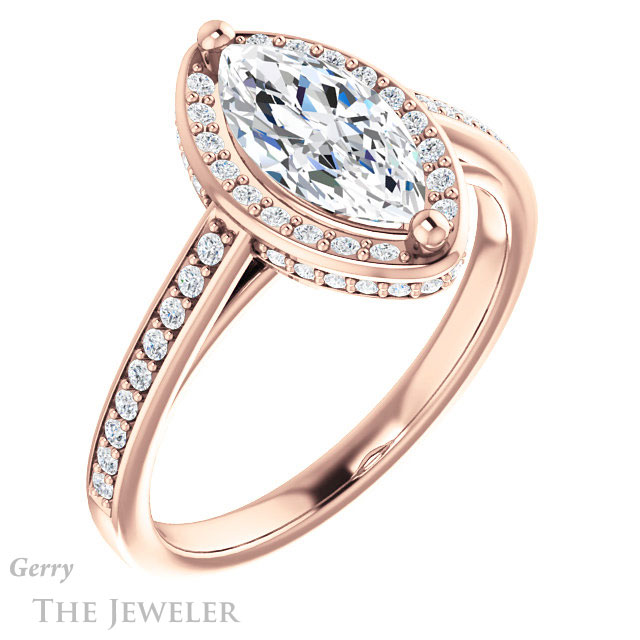 Marquise Cut Forever Brilliant Moissanite Engagement Ring #GTJ1120-marquise-fb-r