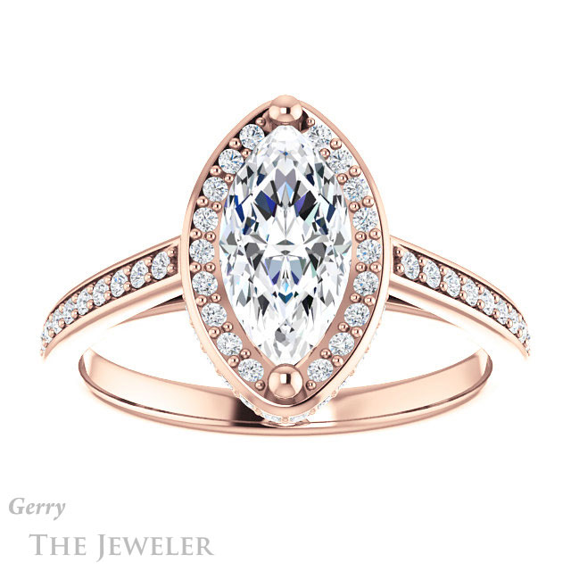 Marquise Cut Forever Brilliant Moissanite Engagement Ring #GTJ1120-marquise-fb-r