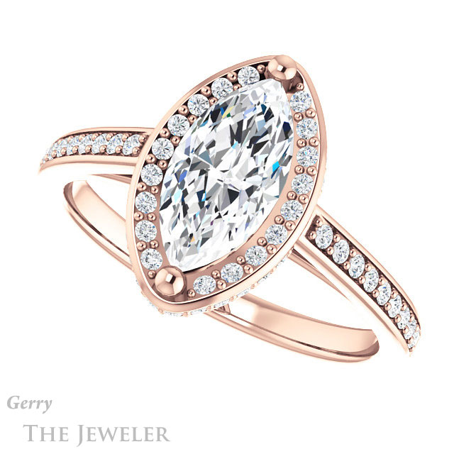 Marquise Cut Forever Brilliant Moissanite Engagement Ring #GTJ1120-marquise-fb-r