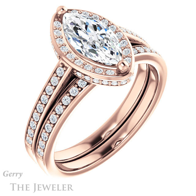 Marquise Cut Forever Brilliant Moissanite Engagement Ring #GTJ1120-marquise-fb-r