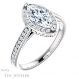 Marquise Cut Forever Brilliant Moissanite Engagement Ring #GTJ1120-marquise-fb-w