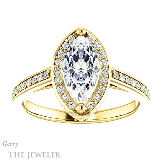 Marquise Cut Forever Brilliant Moissanite Engagement Ring #GTJ1120-marquise-fb-y