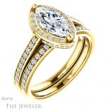 Marquise Cut Forever Brilliant Moissanite Engagement Ring #GTJ1120-marquise-fb-y