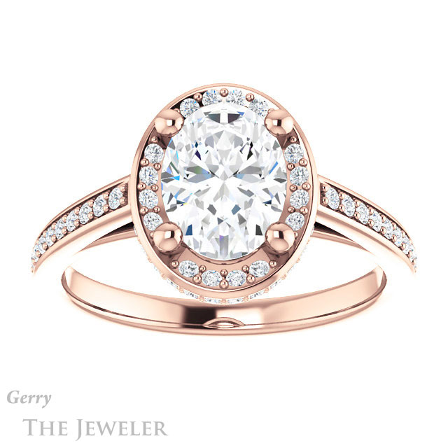 Oval Shaped Forever One Moissanite Engagement Ring #GTJ1120-oval-fo-r