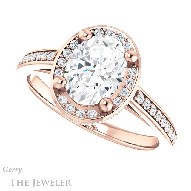 Oval Shaped Forever One Moissanite Engagement Ring #GTJ1120-oval-fo-r