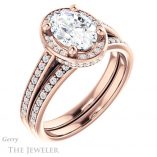 Oval Shaped Forever One Moissanite Engagement Ring #GTJ1120-oval-fo-r