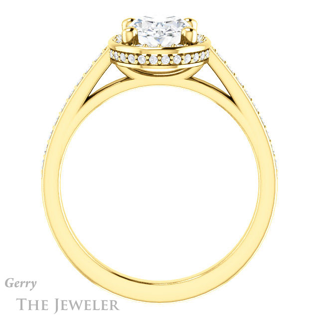 Oval Shaped Forever One Moissanite Engagement Ring #GTJ1120-oval-fo-y