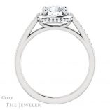 Round Cut Forever One Moissanite Engagement Ring #GTJ1120-round-fo-w
