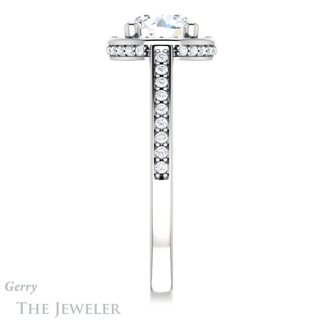 Round Cut Forever One Moissanite Engagement Ring #GTJ1120-round-fo-w