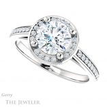 Round Cut Forever One Moissanite Engagement Ring #GTJ1120-round-fo-w