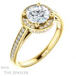 Round Cut Forever One Moissanite Engagement Ring #GTJ1120-round-fo-y