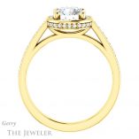 Round Cut Forever One Moissanite Engagement Ring #GTJ1120-round-fo-y