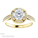 Round Cut Forever One Moissanite Engagement Ring #GTJ1120-round-fo-y
