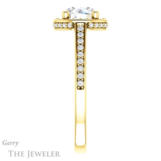 Round Cut Forever One Moissanite Engagement Ring #GTJ1120-round-fo-y