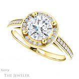Round Cut Forever One Moissanite Engagement Ring #GTJ1120-round-fo-y