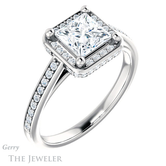 Princess Cut Forever One Moissanite Engagement Ring #GTJ1120-square-fo-w