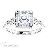 Princess Cut Forever One Moissanite Engagement Ring #GTJ1120-square-fo-w