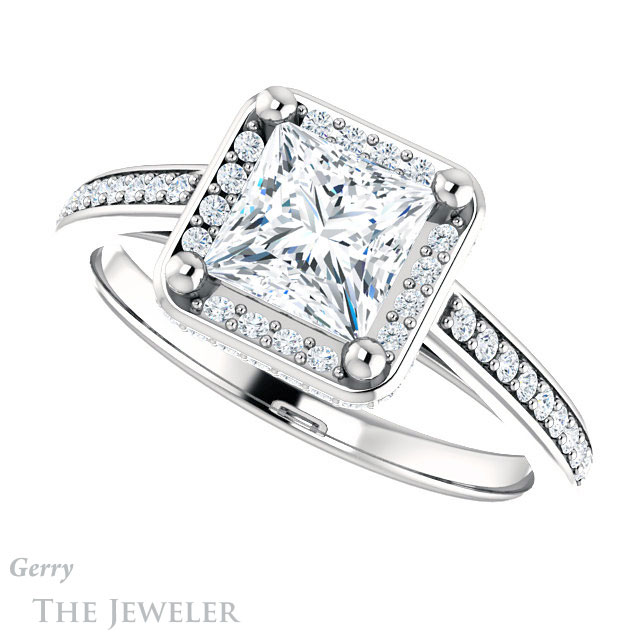 Princess Cut Forever One Moissanite Engagement Ring #GTJ1120-square-fo-w