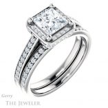 Princess Cut Forever One Moissanite Engagement Ring #GTJ1120-square-fo-w