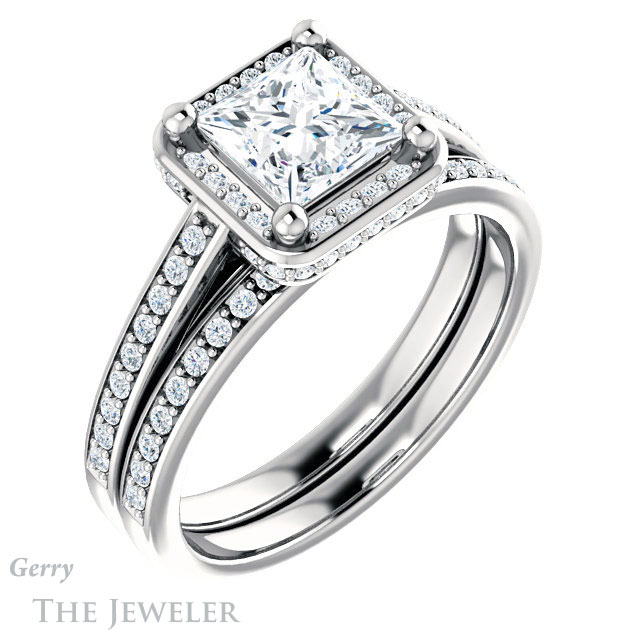 Princess Cut Forever One Moissanite Engagement Ring #GTJ1120-square-fo-w