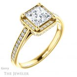 Princess Cut Forever One Moissanite Engagement Ring #GTJ1120-square-fo-y