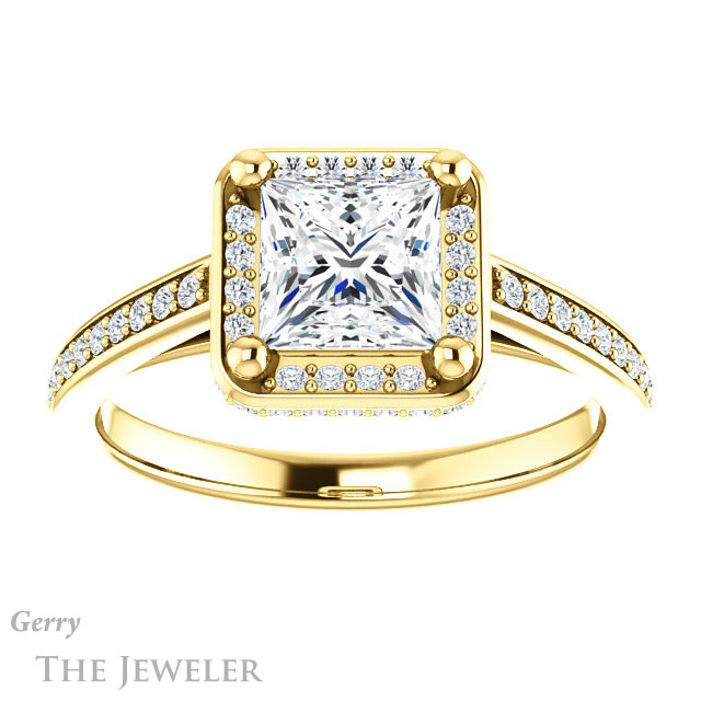 Princess Cut Forever One Moissanite Engagement Ring #GTJ1120-square-fo-y