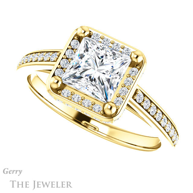 Princess Cut Forever One Moissanite Engagement Ring #GTJ1120-square-fo-y