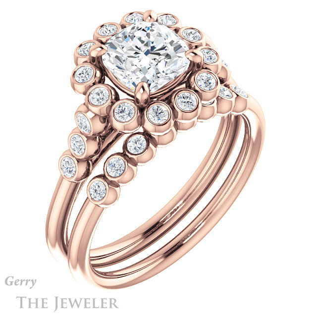 Cushion Cut Forever One Moissanite Engagement Ring #GTJ1121-cushion-fo-r | Gerry The Jeweler Cushion Cut Forever One Moissanite Engagement Ring #GTJ1121-cushion-fo-r
