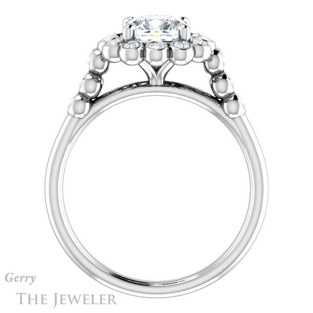 Cushion Cut Forever One Moissanite Engagement Ring #GTJ1121-cushion-fo-w | Gerry The Jeweler Cushion Cut Forever One Moissanite Engagement Ring #GTJ1121-cushion-fo-w
