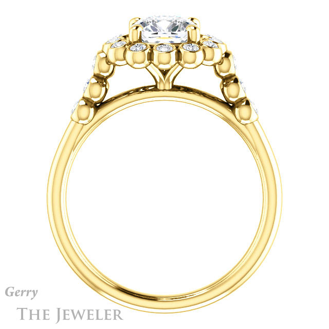 Cushion Cut Forever One Moissanite Engagement Ring #GTJ1121-cushion-fo-y | Gerry The Jeweler Cushion Cut Forever One Moissanite Engagement Ring #GTJ1121-cushion-fo-y