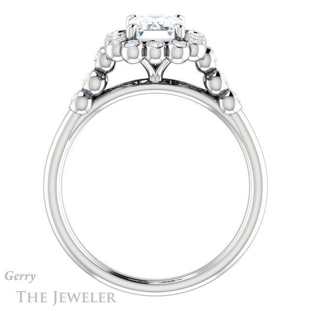 Emerald Cut Forever One Moissanite Engagement Ring #GTJ1121-emerald-fb-w | Gerry The Jeweler Emerald Cut Forever Brilliant Moissanite Engagement Ring #GTJ1121-emerald-fb-w