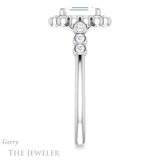 Emerald Cut Forever One Moissanite Engagement Ring #GTJ1121-emerald-fb-w | Gerry The Jeweler Emerald Cut Forever Brilliant Moissanite Engagement Ring #GTJ1121-emerald-fb-w