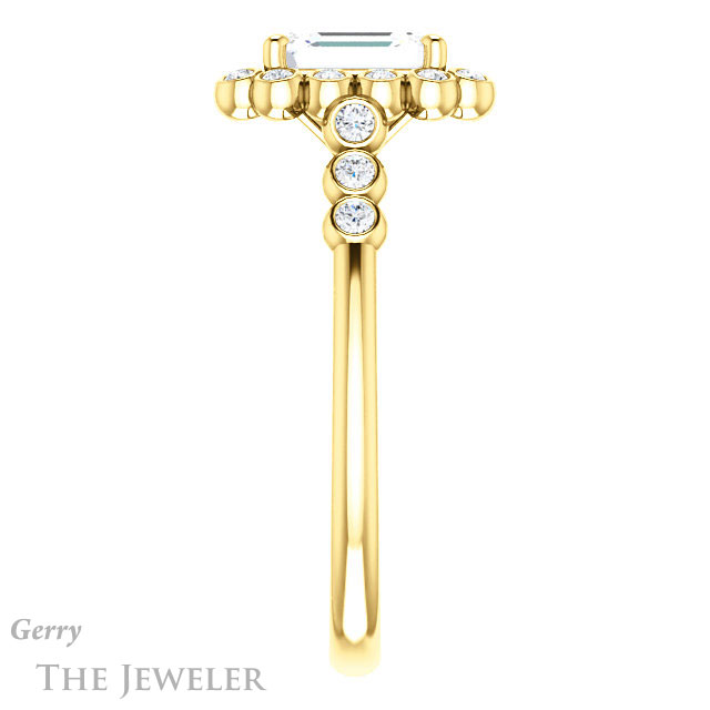 Emerald Cut Forever One Moissanite Engagement Ring #GTJ1121-emerald-fb-y | Gerry The Jeweler Emerald Cut Forever Brilliant Moissanite Engagement Ring #GTJ1121-emerald-fb-y