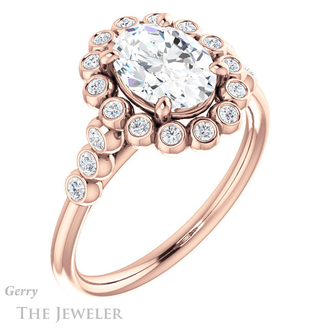 Oval Shaped Forever One Moissanite Engagement Ring #GTJ1121-oval-fo-r | Gerry The Jeweler Oval Shaped Forever One Moissanite Engagement Ring #GTJ1121-oval-fo-r