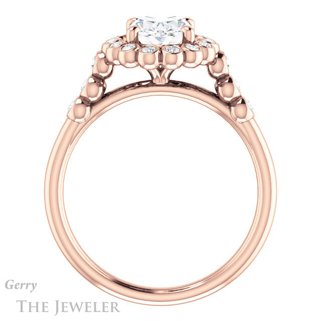Oval Shaped Forever One Moissanite Engagement Ring #GTJ1121-oval-fo-r | Gerry The Jeweler Oval Shaped Forever One Moissanite Engagement Ring #GTJ1121-oval-fo-r