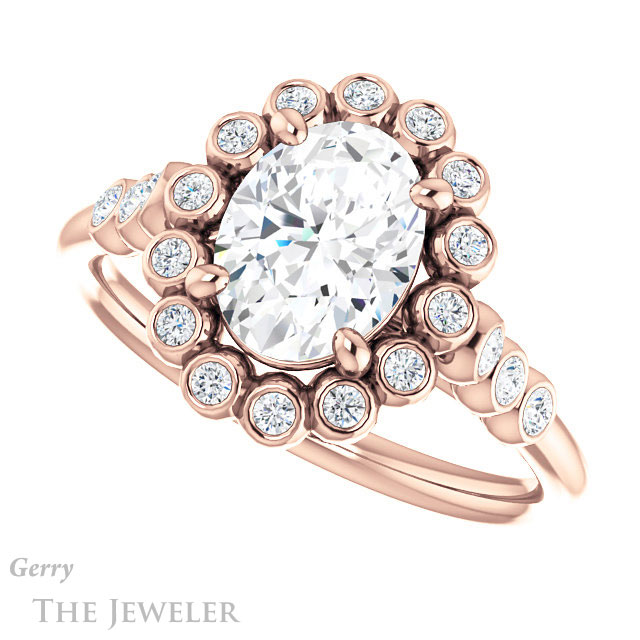 Oval Shaped Forever One Moissanite Engagement Ring #GTJ1121-oval-fo-r | Gerry The Jeweler Oval Shaped Forever One Moissanite Engagement Ring #GTJ1121-oval-fo-r