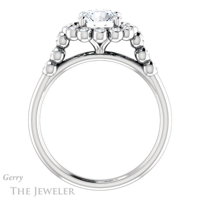 Round Cut Forever One Moissanite Engagement Ring #GTJ1121-round-fo-w | Gerry The Jeweler Round Cut Forever One Moissanite Engagement Ring #GTJ1121-round-fo-w