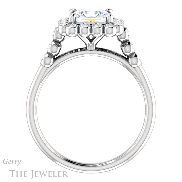 Princess Cut Forever One Moissanite Engagement Ring #GTJ1121-square-fo-w | Gerry The Jeweler Princess Cut Forever One Moissanite Engagement Ring #GTJ1121-square-fo-w