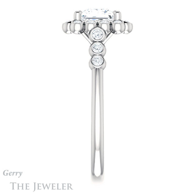 Princess Cut Forever One Moissanite Engagement Ring #GTJ1121-square-fo-w | Gerry The Jeweler Princess Cut Forever One Moissanite Engagement Ring #GTJ1121-square-fo-w