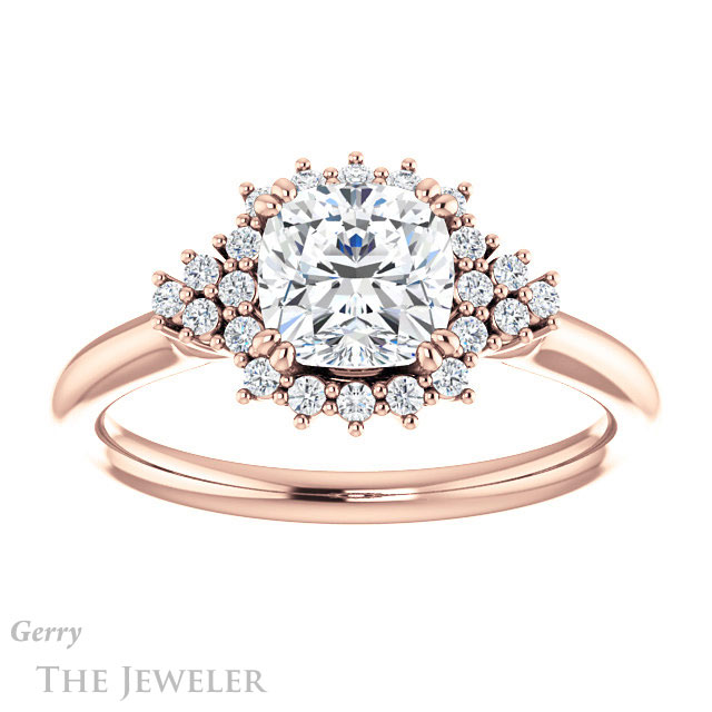 Cushion Cut Forever One Moissanite Engagement Ring #GTJ1122-cushion-fo-r
