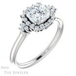 Cushion Cut Forever One Moissanite Engagement Ring #GTJ1122-cushion-fo-w 4 Cushion Cut Forever One Moissanite Engagement Ring #GTJ1122-cushion-fo-w