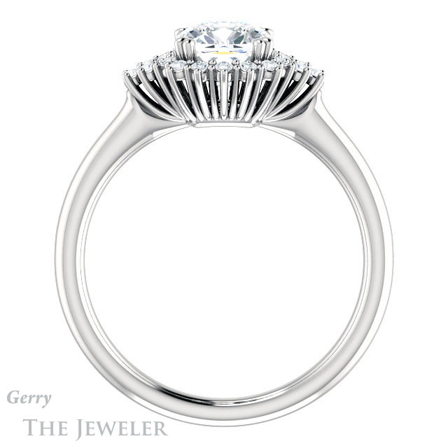Cushion Cut Forever One Moissanite Engagement Ring #GTJ1122-cushion-fo-w 2 Cushion Cut Forever One Moissanite Engagement Ring #GTJ1122-cushion-fo-w