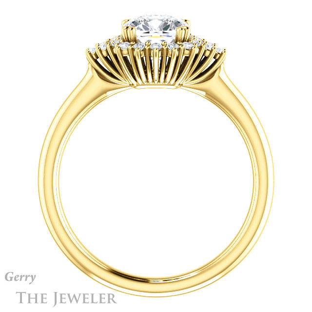 Cushion Cut Forever One Moissanite Engagement Ring #GTJ1122-cushion-fo-y