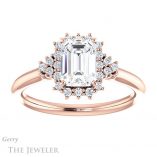 Emerald Cut Forever One Moissanite Engagement Ring #GTJ1122-emerald-fb-r 1 Emerald Cut Forever Brilliant Moissanite Engagement Ring #GTJ1122-emerald-fb-r