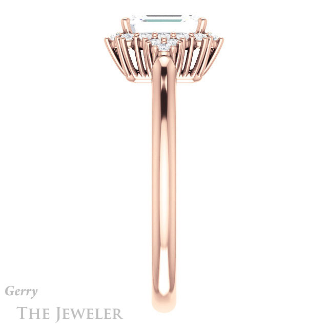 Emerald Cut Forever One Moissanite Engagement Ring #GTJ1122-emerald-fb-r 3 Emerald Cut Forever Brilliant Moissanite Engagement Ring #GTJ1122-emerald-fb-r