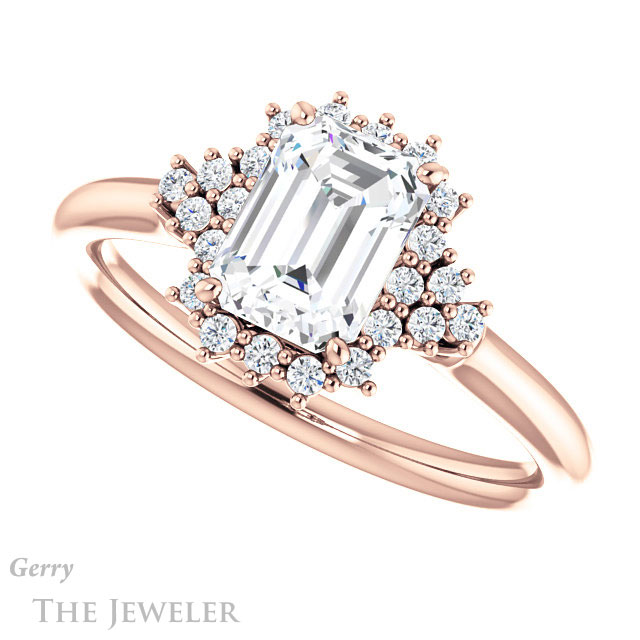 Emerald Cut Forever One Moissanite Engagement Ring #GTJ1122-emerald-fb-r 5 Emerald Cut Forever Brilliant Moissanite Engagement Ring #GTJ1122-emerald-fb-r
