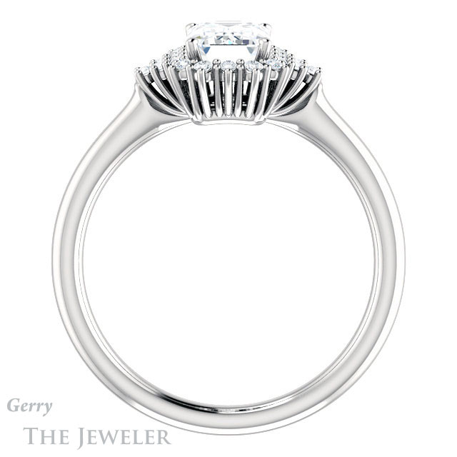 Emerald Cut Forever Brilliant Moissanite Engagement Ring #GTJ1122-emerald-fb-w